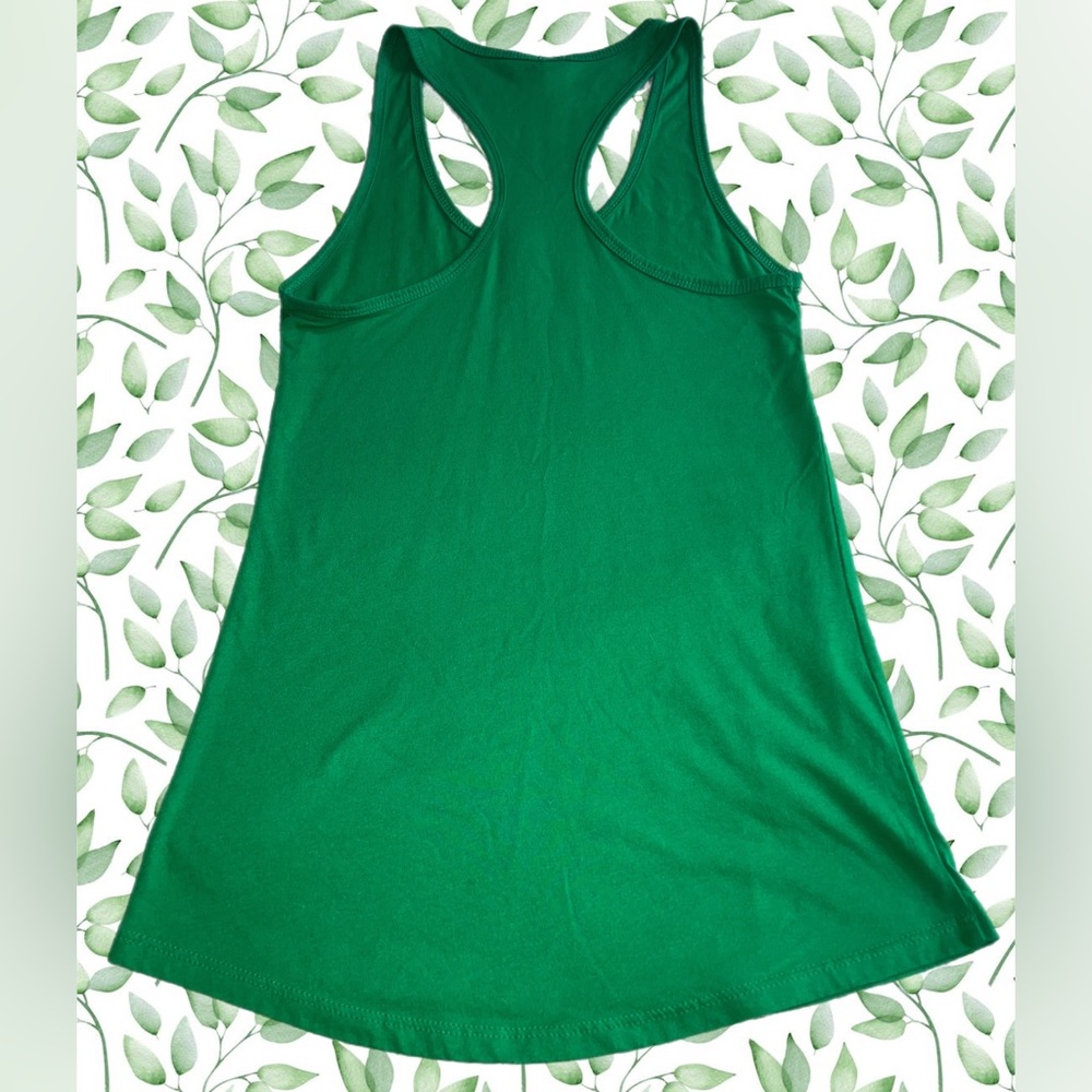 Clementine Green Razor Back Tank Top - Picture 3 of 6